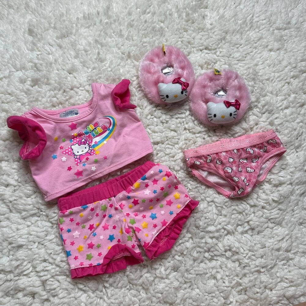 Hello Kitty Build a Bear Workshop 2009 Pajamas Outfit with Underwear Slippers